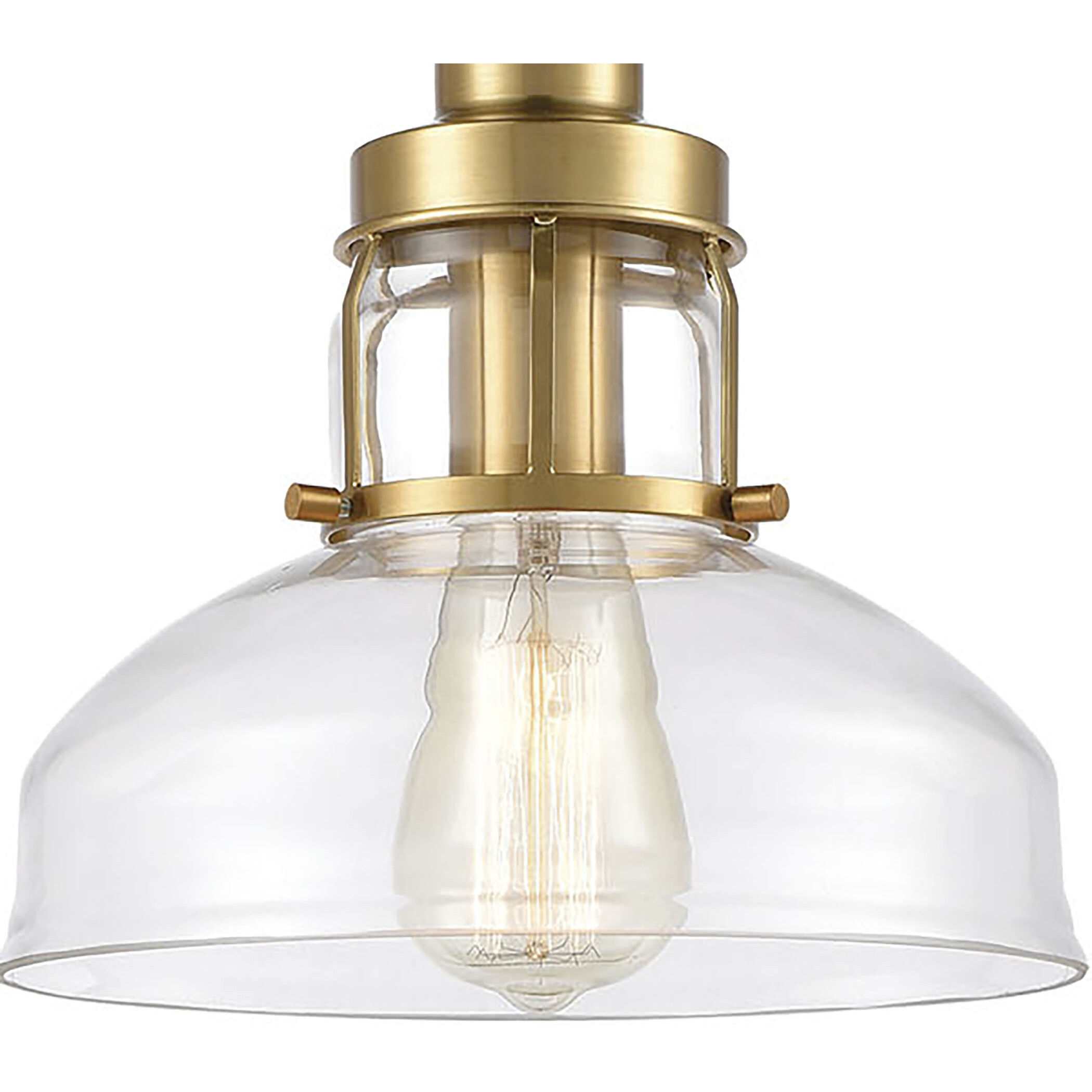 Manhattan Boutique 1 Light 9 inch Brushed Brass Mini Pendant Ceiling Light