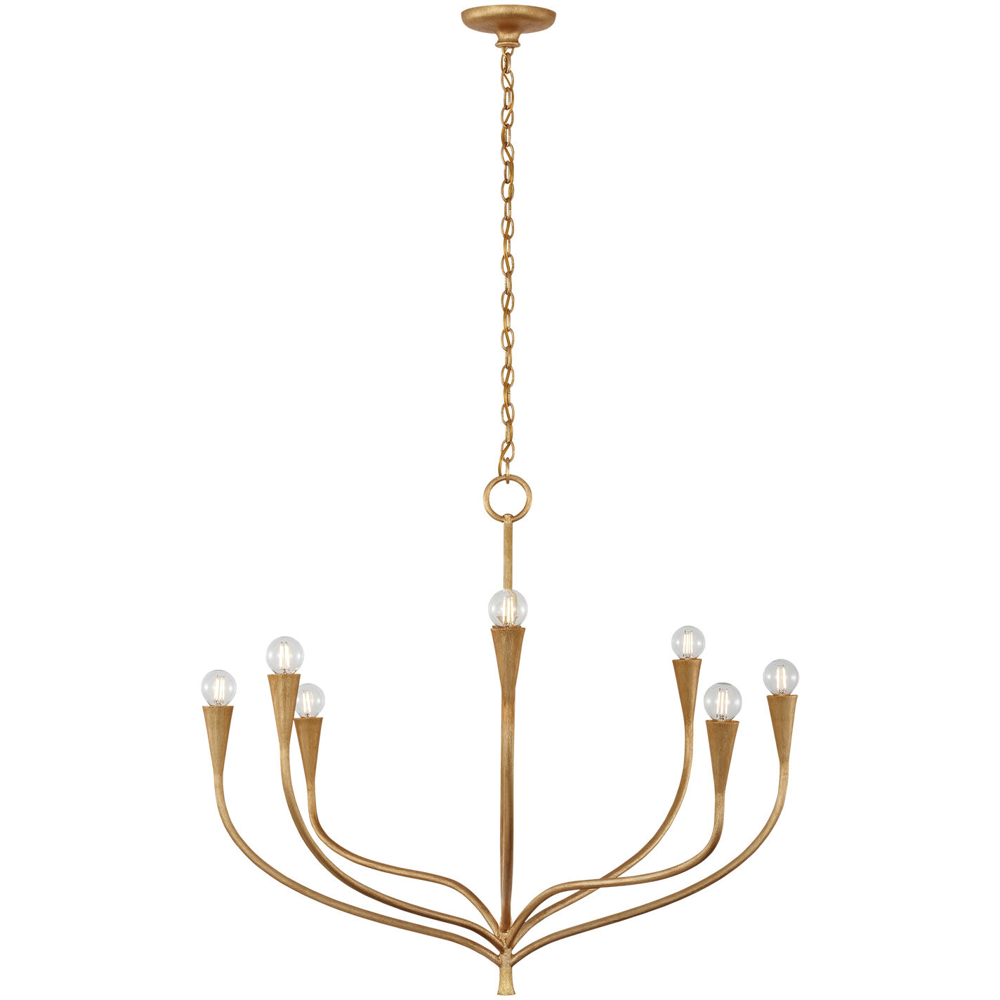Julie Neill Marini LED 32.75 inch Antique Gold Leaf Chandelier Ceiling Light