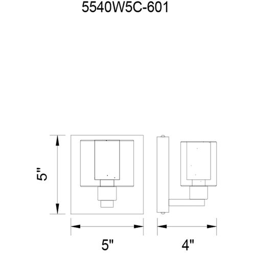 Tina 1 Light 5 inch Chrome Wall Light