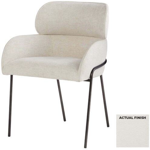 Julian Off-White Geometric Weave Dining Chair