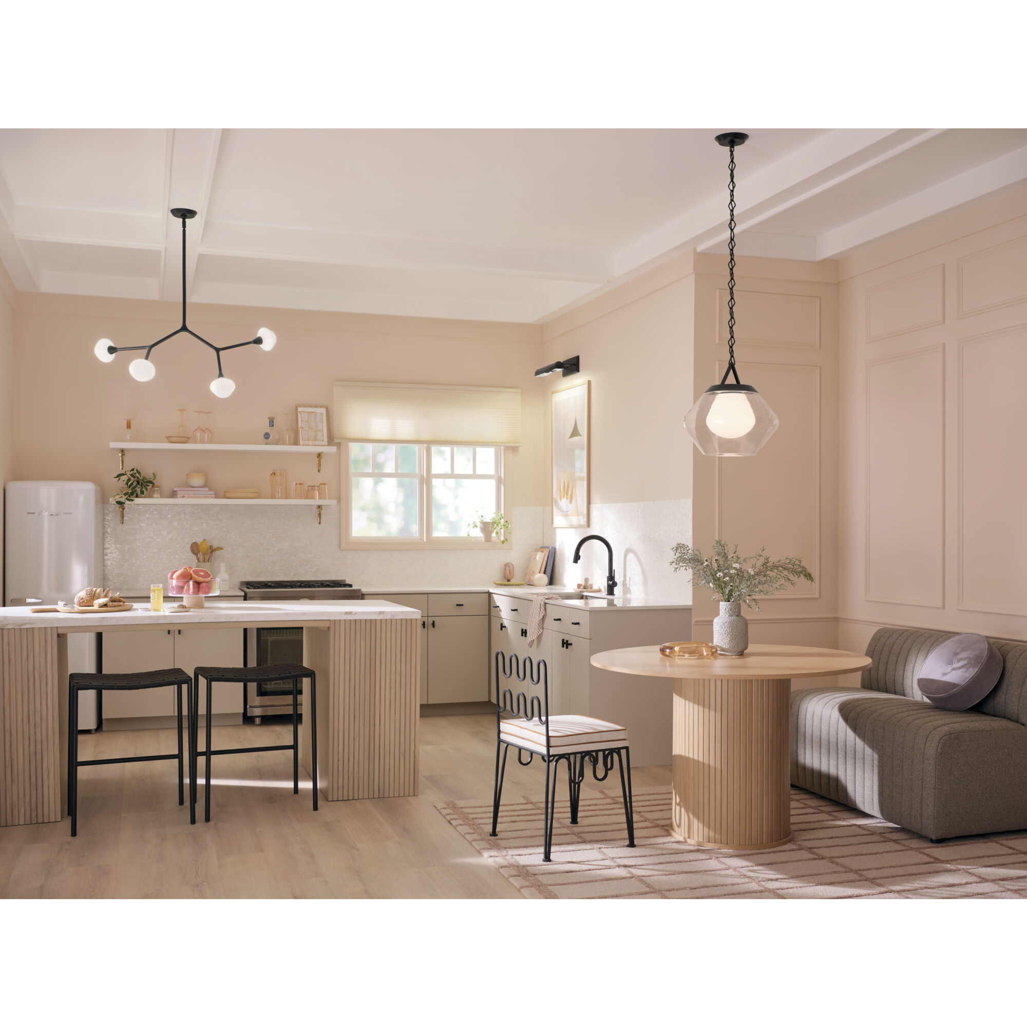 Cassius 4 Light 5.25 inch Black Chandelier Ceiling Light, Convertible