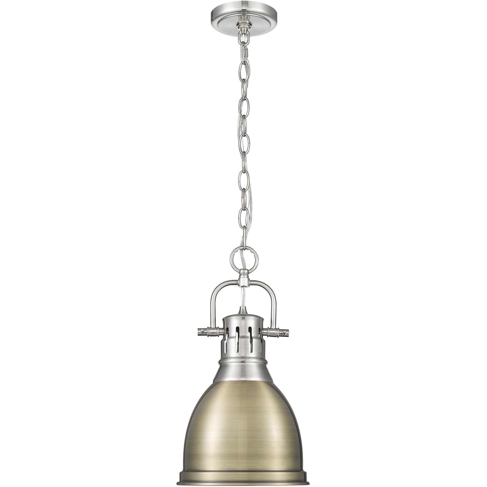 Yep Duncan Pendant Ceiling Light in Pewter, Aged Brass, Small