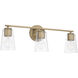 Portman 3 Light 25 inch Aged Brass Vanity Light Wall Light