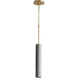 Totem 1 Light 3 inch Aged Brass/Dark Gray Pendant Ceiling Light