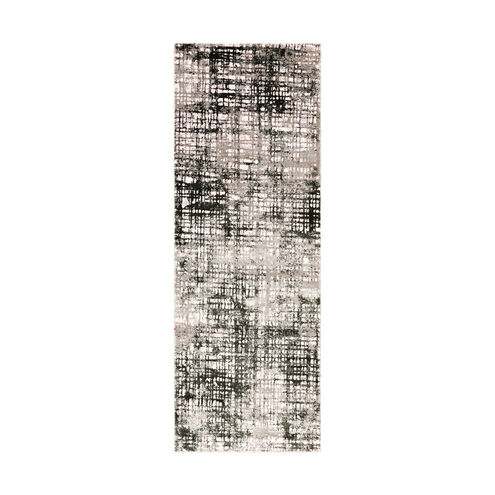 Himalayan 87 X 31 inch Black/Medium Gray/Lavender Rugs, Runner