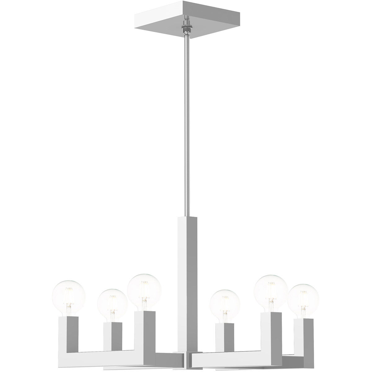 Solna 6 Light 24 inch Polished Chrome Chandelier Ceiling Light