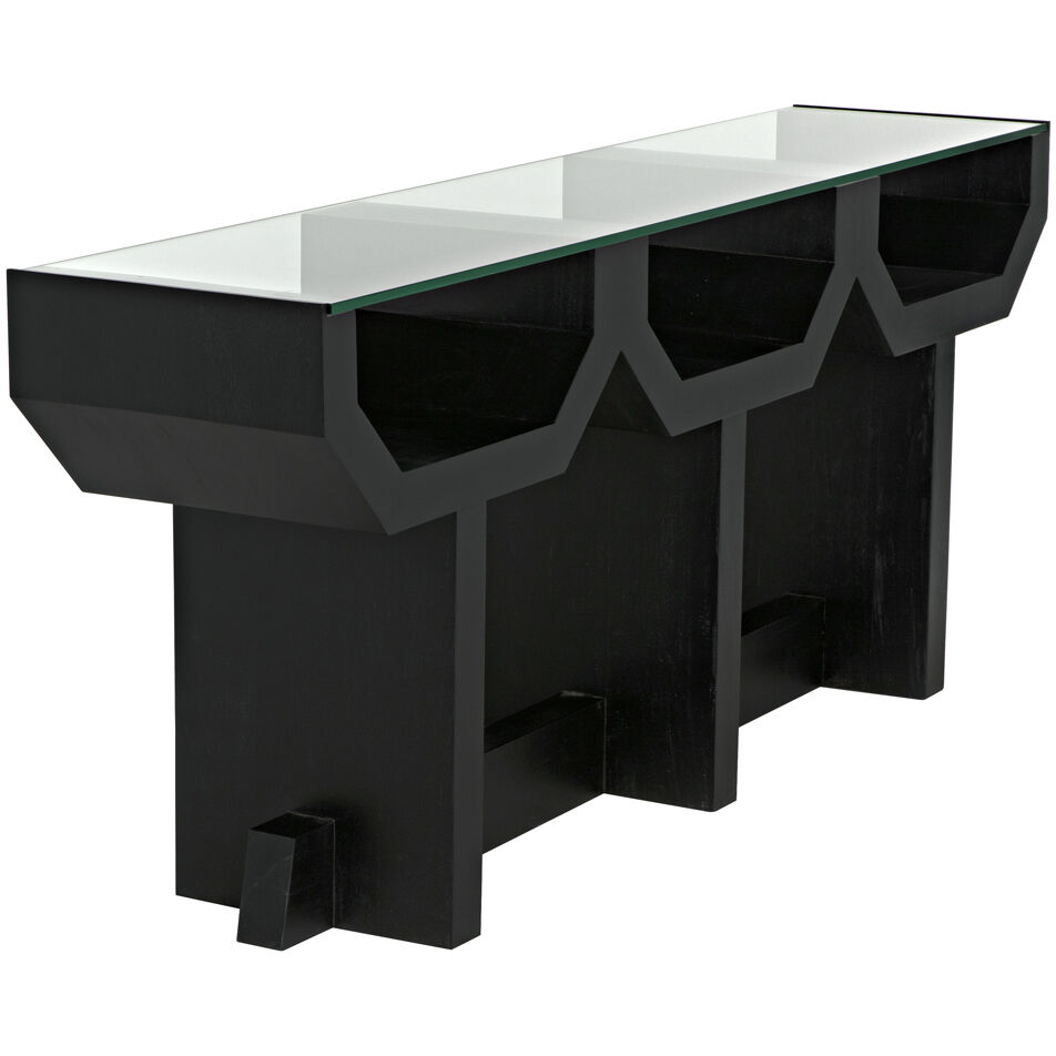 Ando 75 X 16 inch Hand Rubbed Black Console