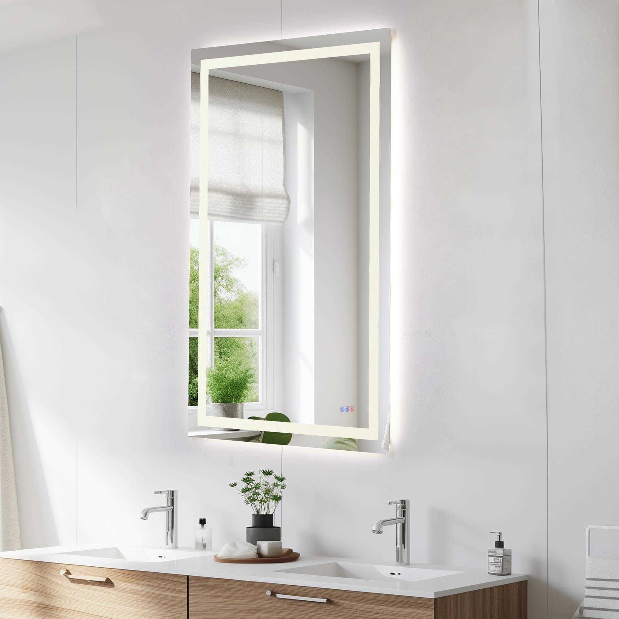 Riven 60 X 36 inch White LED Mirror