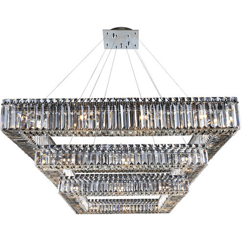 Quadro 36 Light 35 inch Chrome Pendant Ceiling Light in Firenze Clear