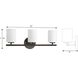 Replay 3 Light 22 inch Antique Bronze Bath Vanity Wall Light