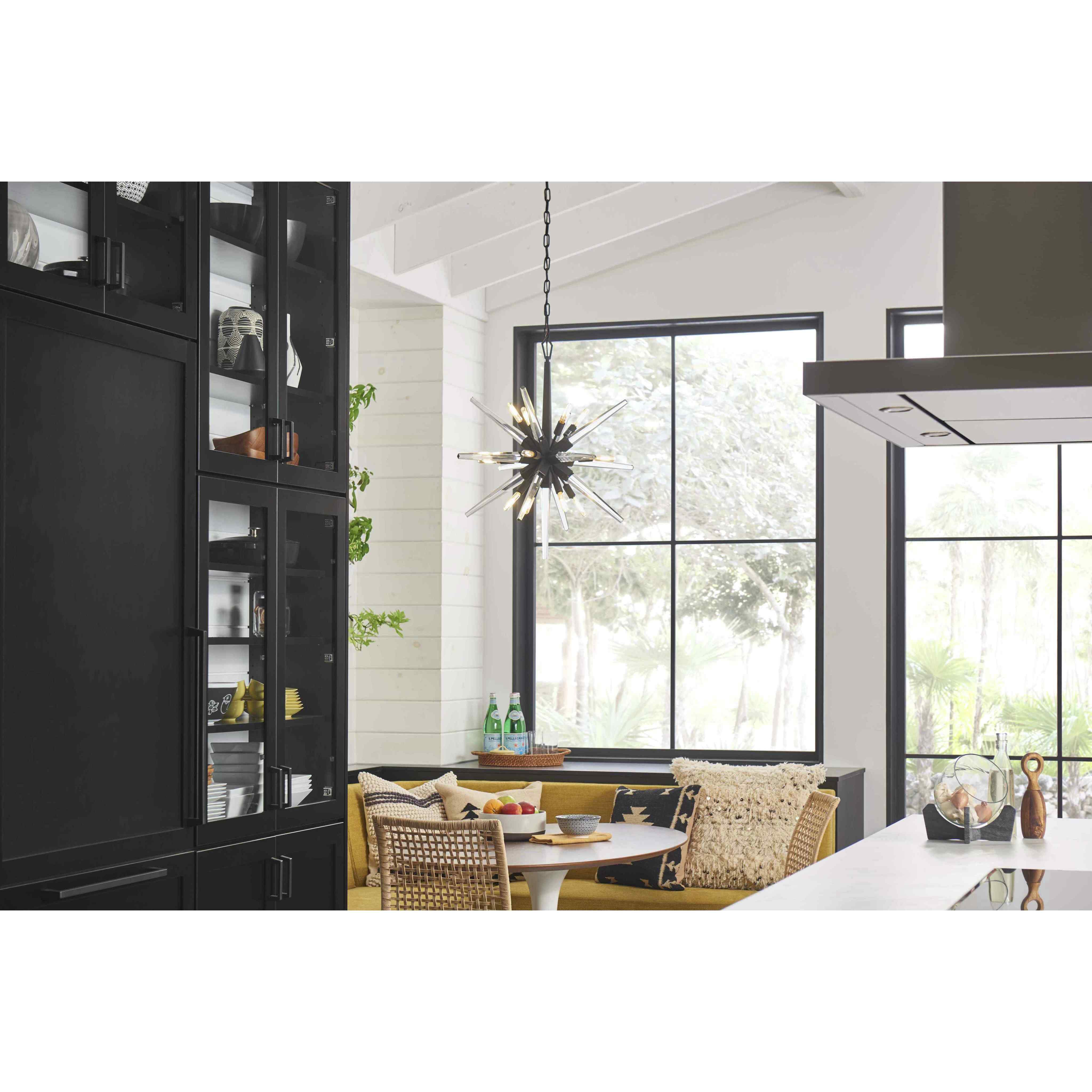 Ariel LED 26 inch Black Chandelier Ceiling Light, Orb