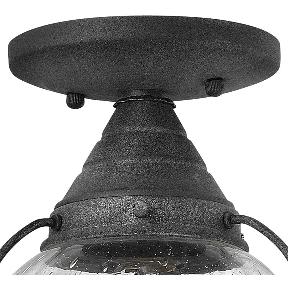 Cape Cod 1 Light 7 inch Aged Zinc Outdoor Flush Mount, Convertible