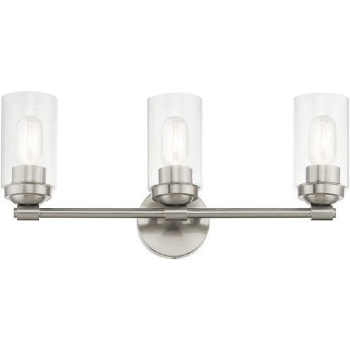 Whittier 3 Light 22 inch Brushed Nickel Vanity Sconce Wall Light