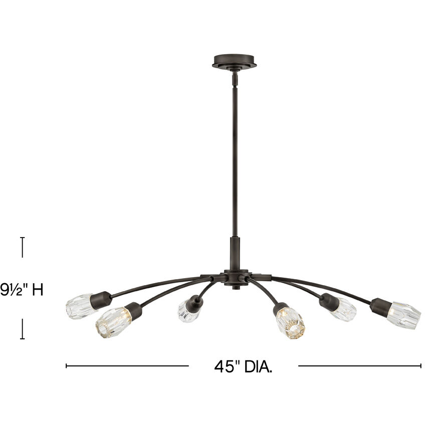 Atera LED 45 inch Black Oxide Chandelier Ceiling Light, Single Tier