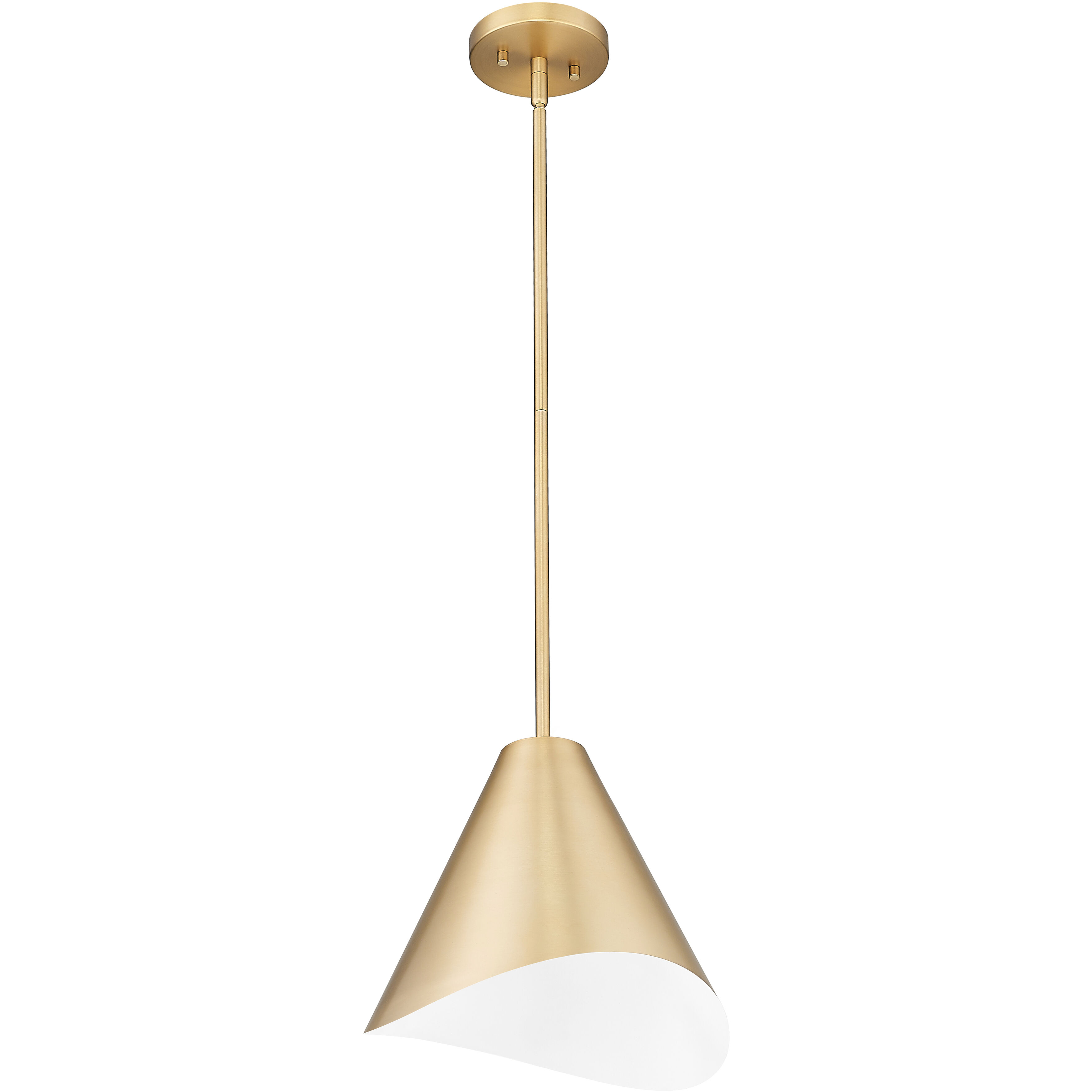 Aria 1 Light 12 inch Modern Gold Pendant Ceiling Light in Modern Gold & Inner White