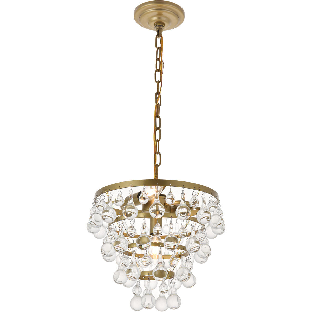 Kora 3 Light 13 inch Brass Pendant Ceiling Light