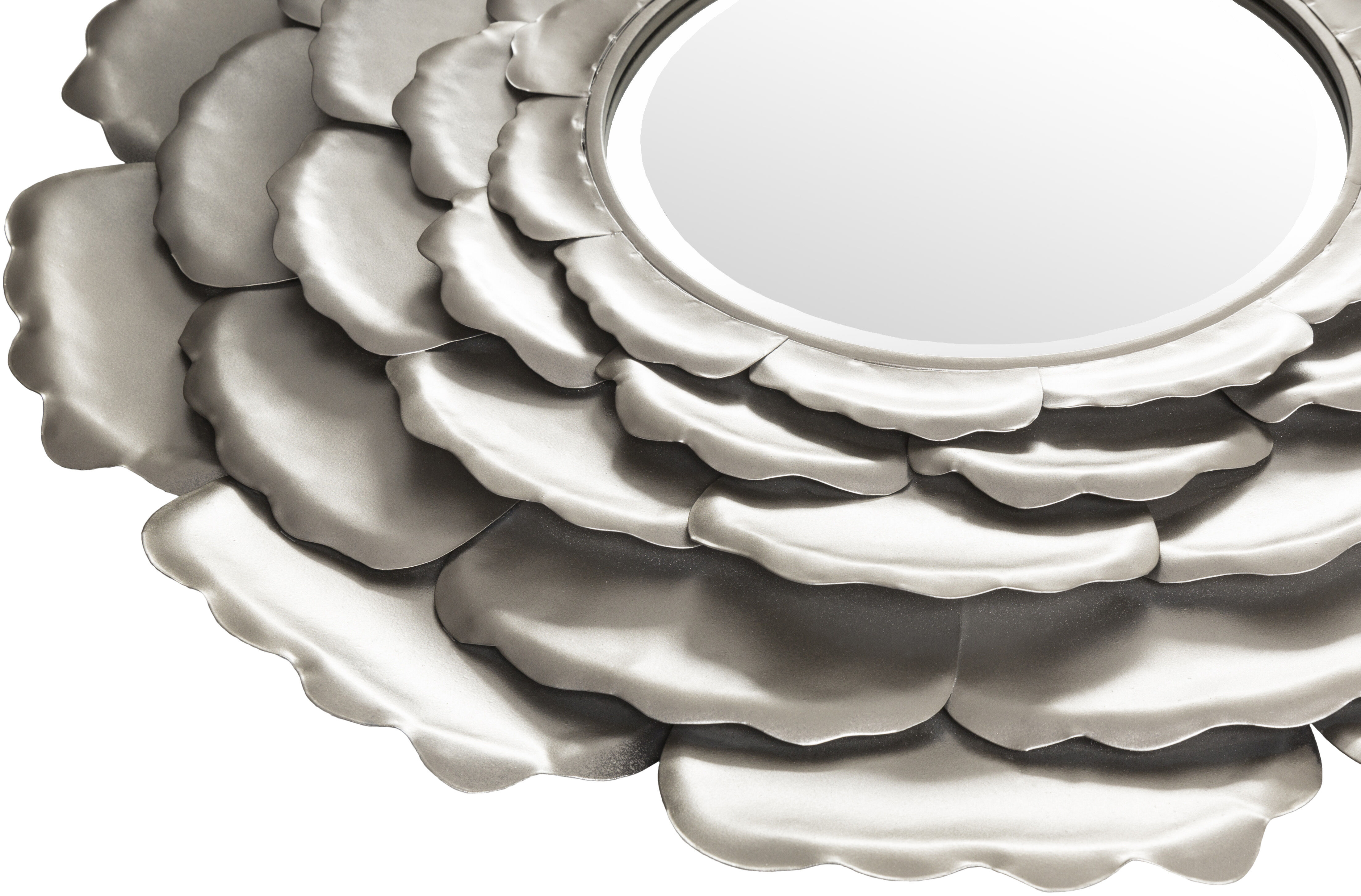 Lotus 32 X 32 inch Silver Mirror, Round