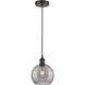 Edison Athens Deco Swirl 1 Light 8 inch Oil Rubbed Bronze Cord Hung Mini Pendant Ceiling Light