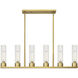 Empire 6 Light 44.25 inch Brushed Brass Linear Pendant Ceiling Light in Clear Glass