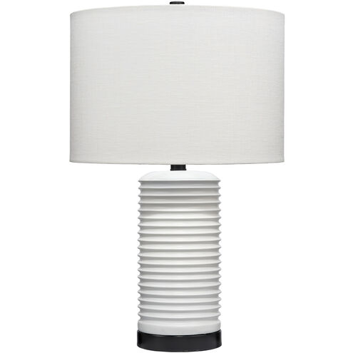 Furrowed 23 inch 150.00 watt White Table Lamp Portable Light