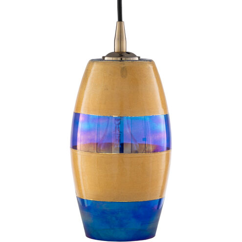 Rampart 1 Light 6 inch Dark Blue/Saffron Pendant Ceiling Light