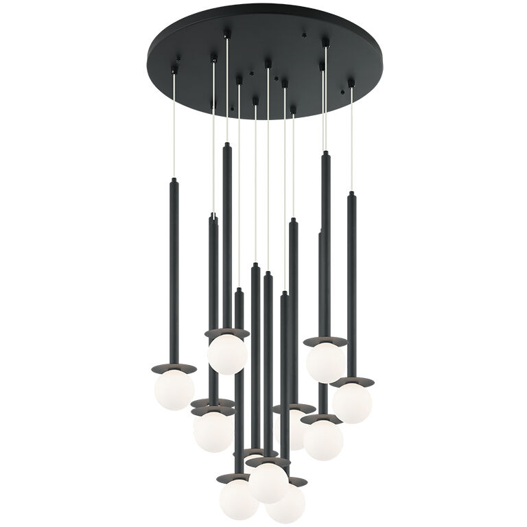 Reigndrop 12 Light 26.4 inch Matte Black Pendant Ceiling Light