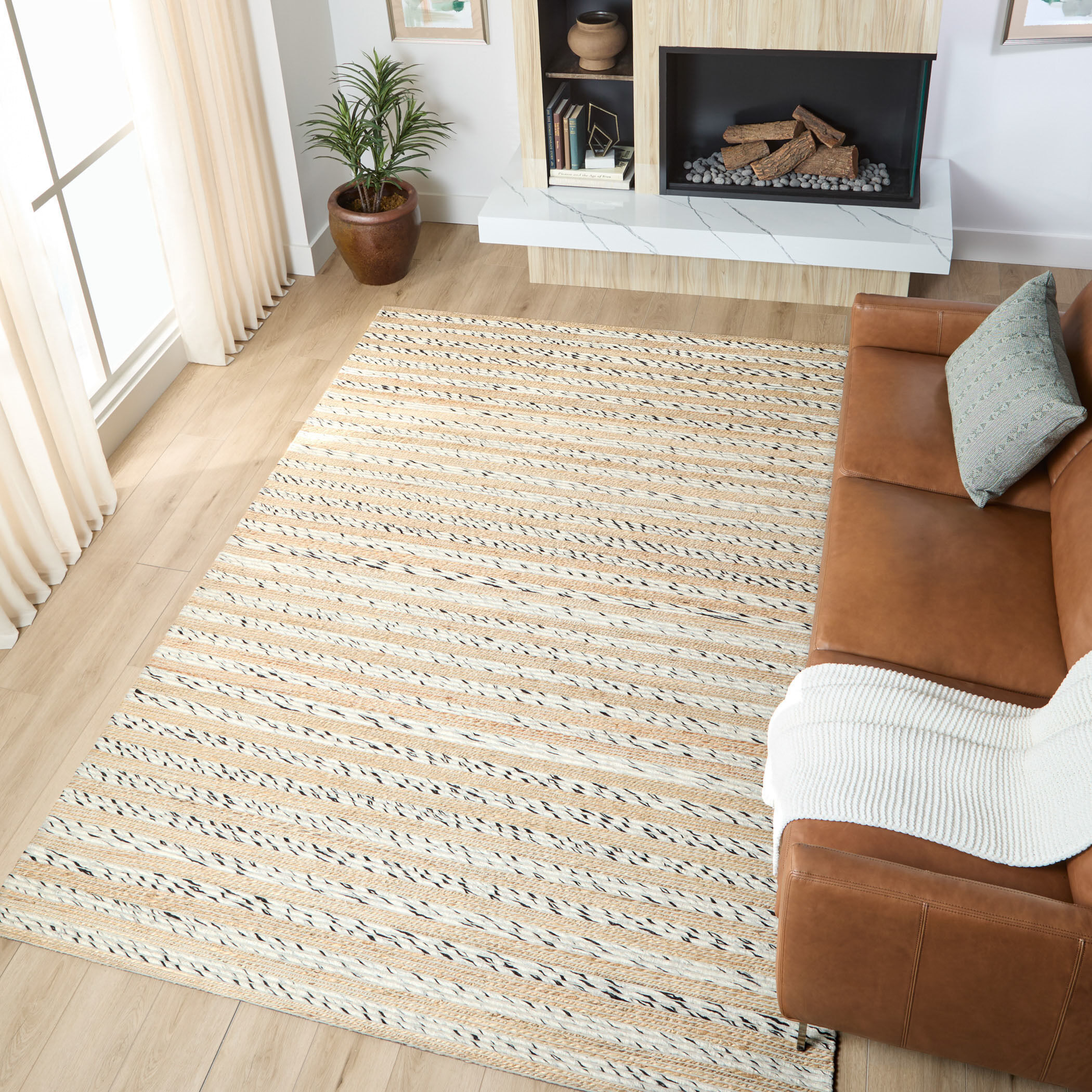 Jaya 130 X 94 inch Neutral Rug in 8 x 11