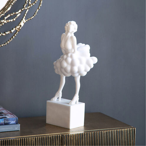 Artificial White Marble Stone Lady Figurine White Table Decor