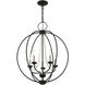 Arabella 5 Light 22 inch Black with Brushed Nickel Finish Candles Chandelier Ceiling Light, Globe