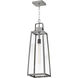 Hugh 1 Light 8.5 inch Antique Brushed Aluminum with Black Outdoor Hanging