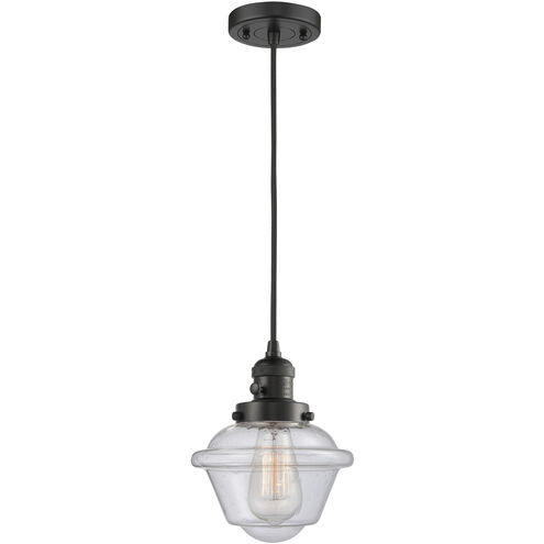 Franklin Restoration Oxford LED 7.5 inch Matte Black Mini Pendant Ceiling Light in Seedy