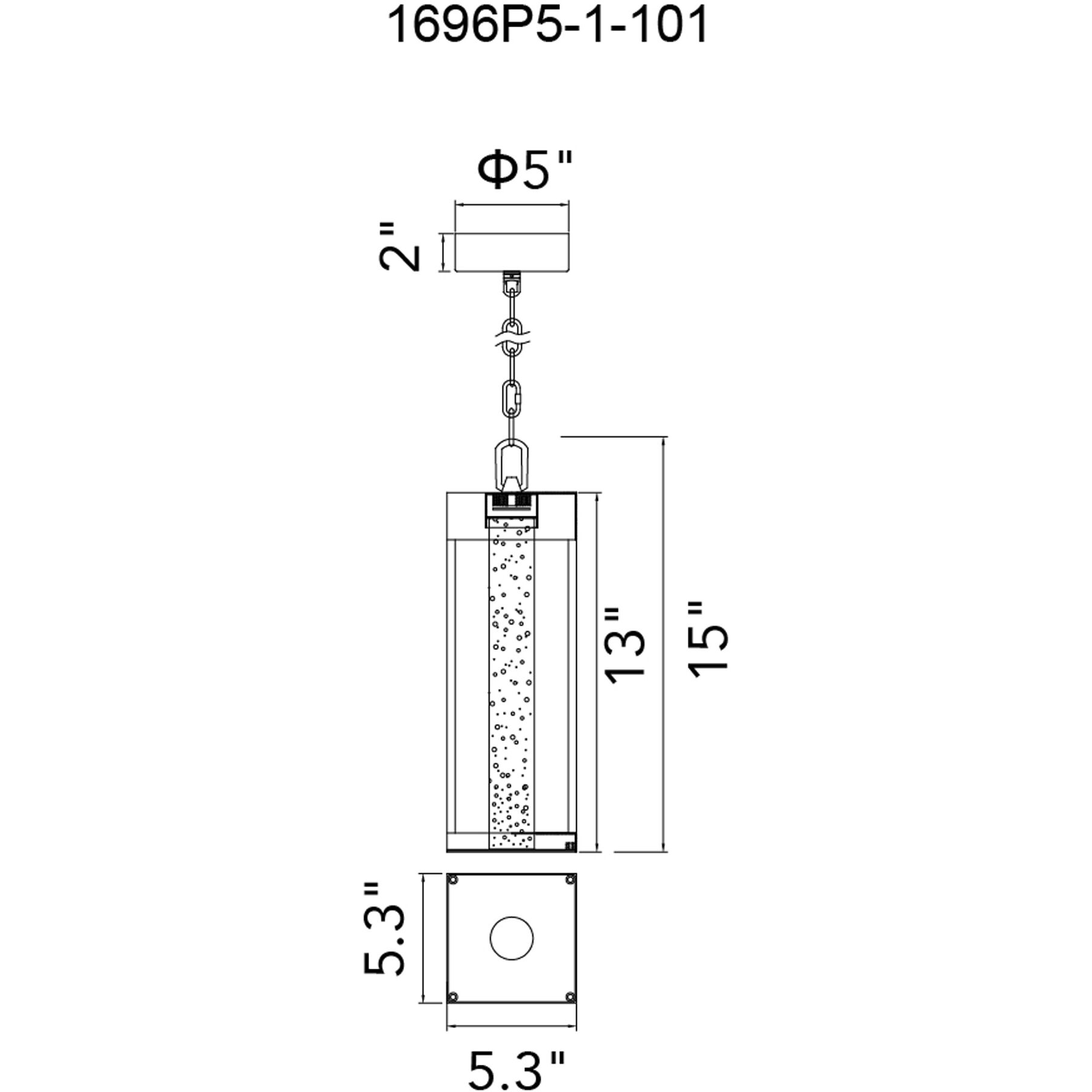 Rochester LED 5.3 inch Black Outdoor Hanging Light