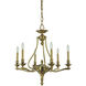 Fin De Siecle 6 Light 25 inch Brushed Brass Dining Chandelier Ceiling Light