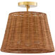 Wicker 3 Light 13.00 inch Semi-Flush Mount