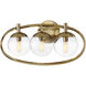 Piltz 3 Light 23 inch Satin Brass Vanity Light Wall Light