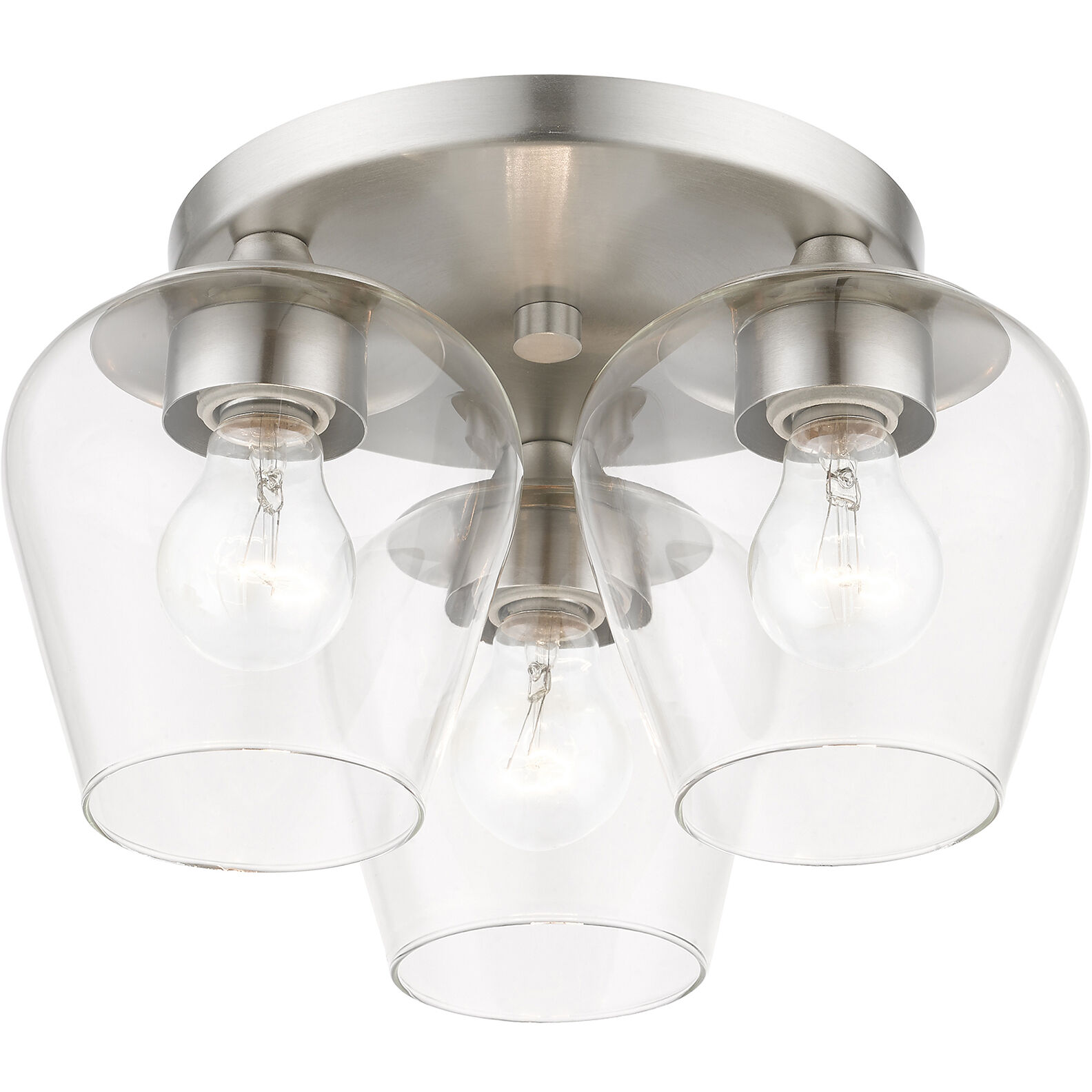 Willow 3 Light 13 inch Brushed Nickel Flush Mount Ceiling Light