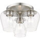 Willow 3 Light 13 inch Brushed Nickel Flush Mount Ceiling Light