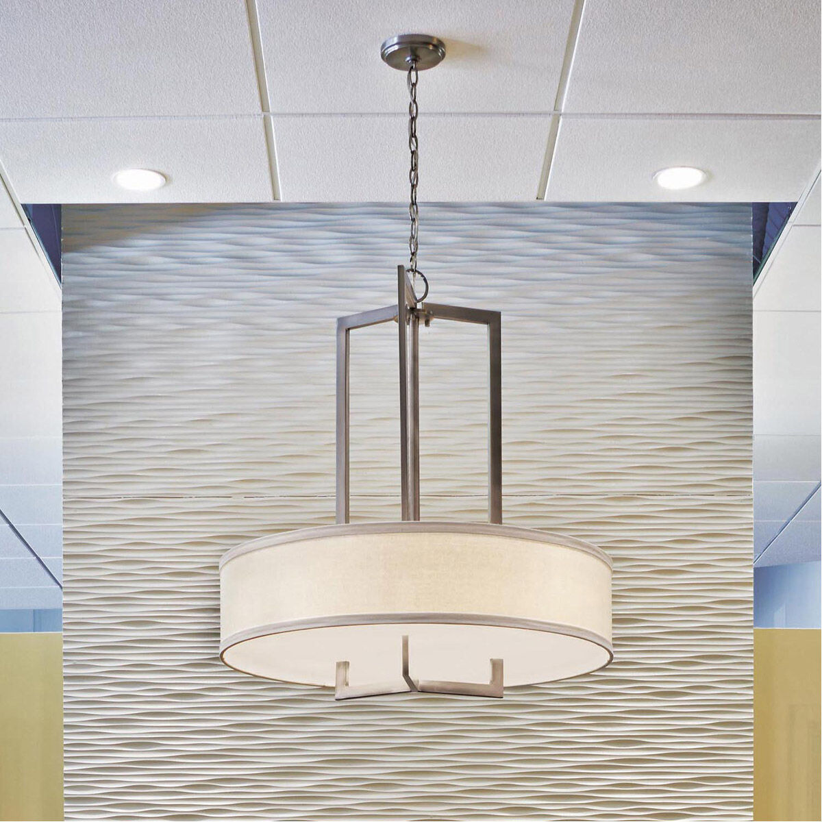 Hampton 3 Light 30 inch Antique Nickel Foyer Pendant Ceiling Light