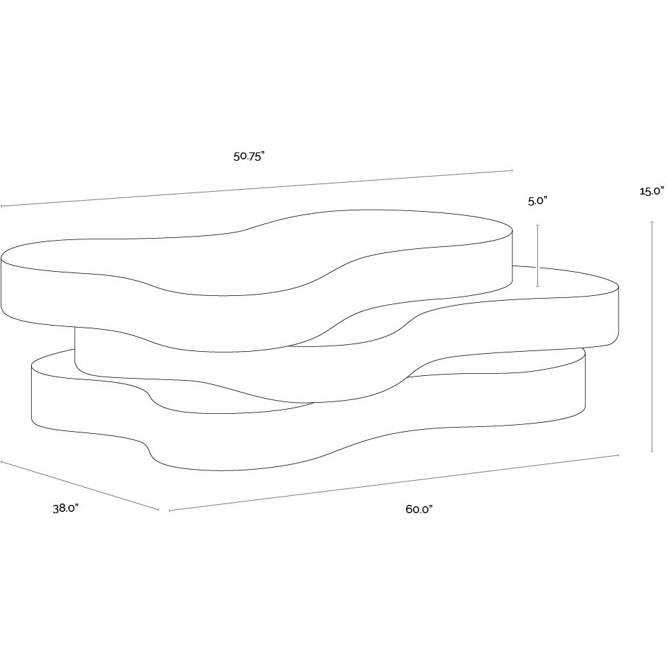 Geddes 60 X 38 inch Light Brown with Cream Outdoor Coffee Table