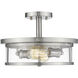 Savannah 2 Light 13.75 inch Brushed Nickel Semi Flush Mount Ceiling Light