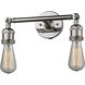 Franklin Restoration Bare Bulb 2 Light 11 inch Polished Nickel Bath Vanity Light Wall Light, Franklin Restoration