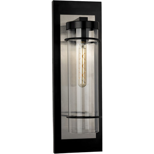 Colantro 1 Light 27.56 inch Matte Black and Brushed Nickel Outdoor Wall Sconce