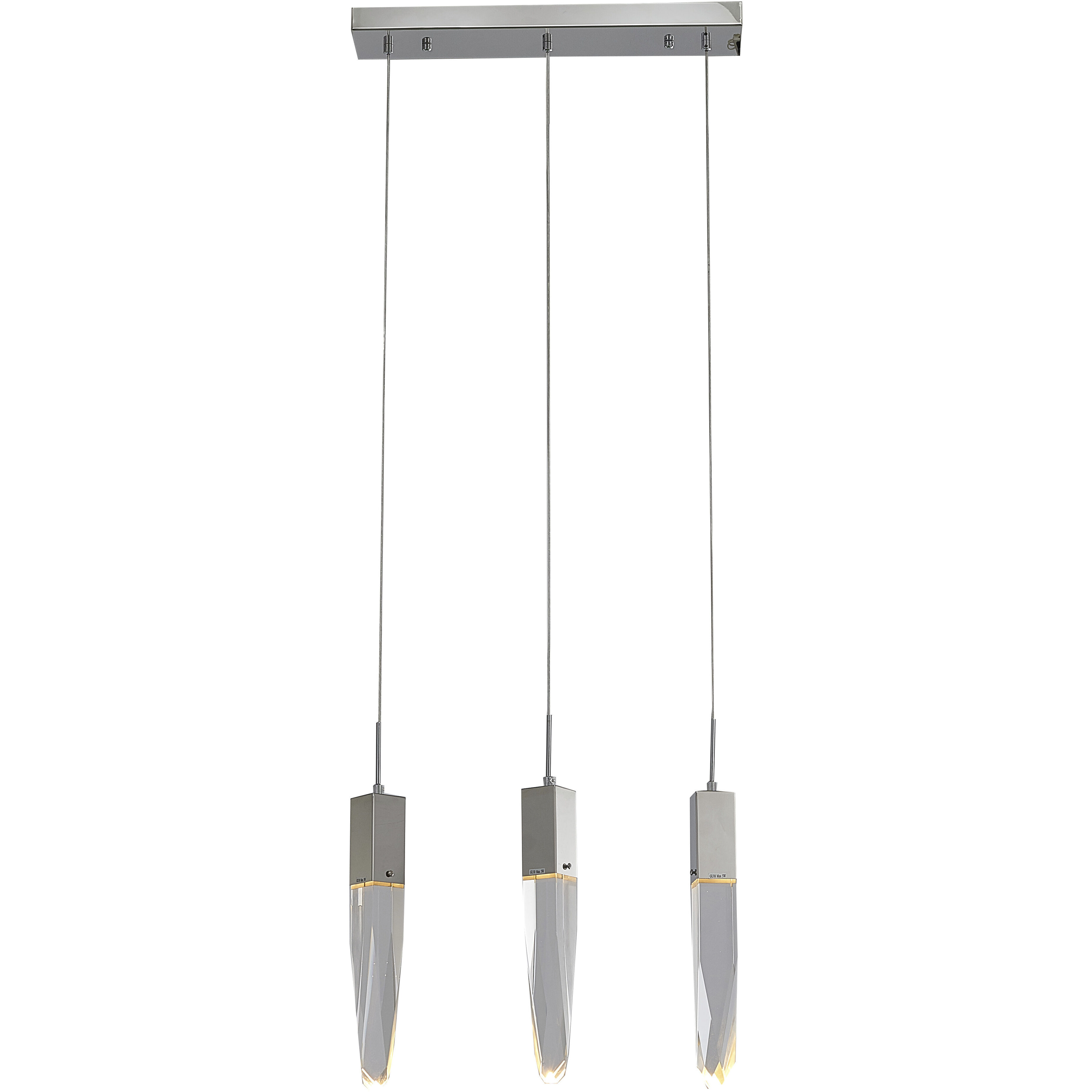 Canada 3 Light 35.4 inch Chrome Island Lighting Ceiling Light