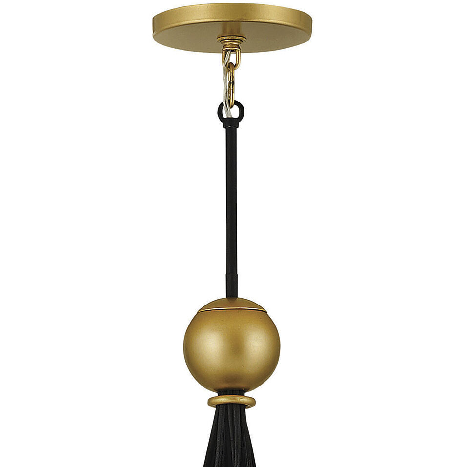 Lisa McDennon Nula 15 Light 26 inch Shell Black with Gold Leaf Indoor Chandelier Ceiling Light