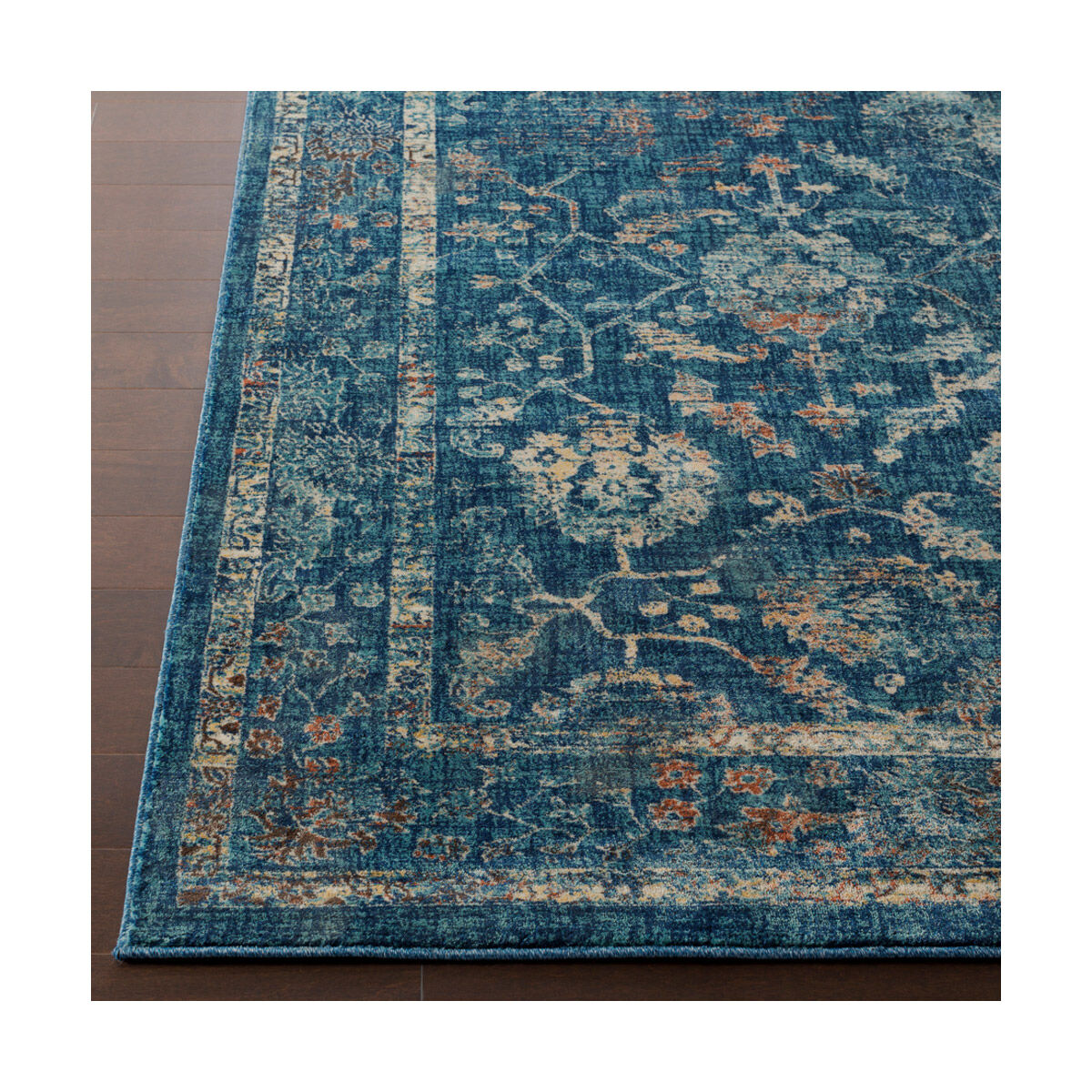 Tharunaya 36 X 24 inch Blue and Blue Area Rug, Polypropylene
