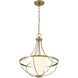 Contemporary 1 Light 18 inch Natural Brass Pendant Ceiling Light