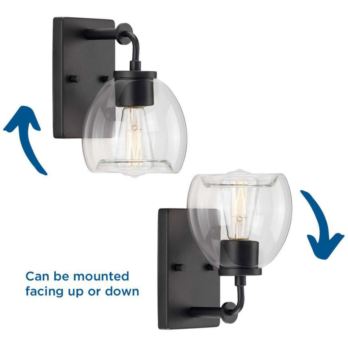 Caisson 1 Light 8 inch Graphite Bath Vanity Wall Light