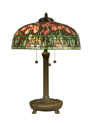 Tiffany 26.5 inch 60 watt Antique Verde Table Lamp Portable Light