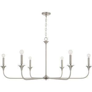 Presley 6 Light 49 inch Brushed Nickel Chandelier Ceiling Light