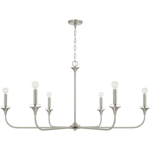 Presley 6 Light 49 inch Brushed Nickel Chandelier Ceiling Light